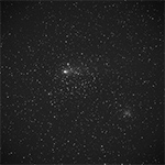 Moving gif showing Comet Giacobini-Zinner passing in front of M35